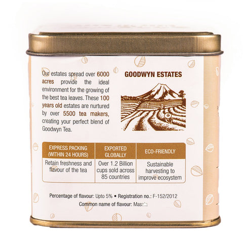 Goodwyn Masala Chai, Classic Black Tea with Traditional Indian Spices,100 Grams, Makes 50 Cups